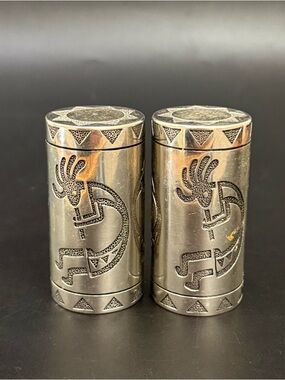 Vintage 1996 U.P. Pewter Kokopelli Salt & Pepper Shaker Set